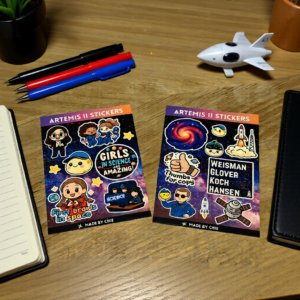 Artemis II Mission Holographic Sticker Set (Set of 2 Waterproof Vinyl Sheets)