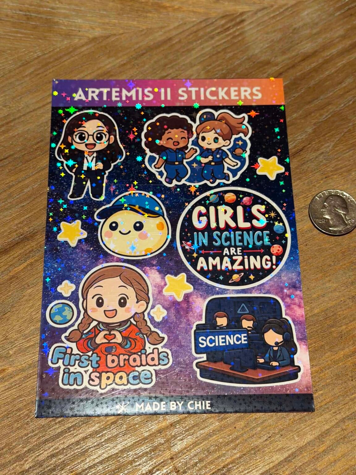 Artemis II Mission Holographic Sticker Set (Set of 2 Waterproof Vinyl ...